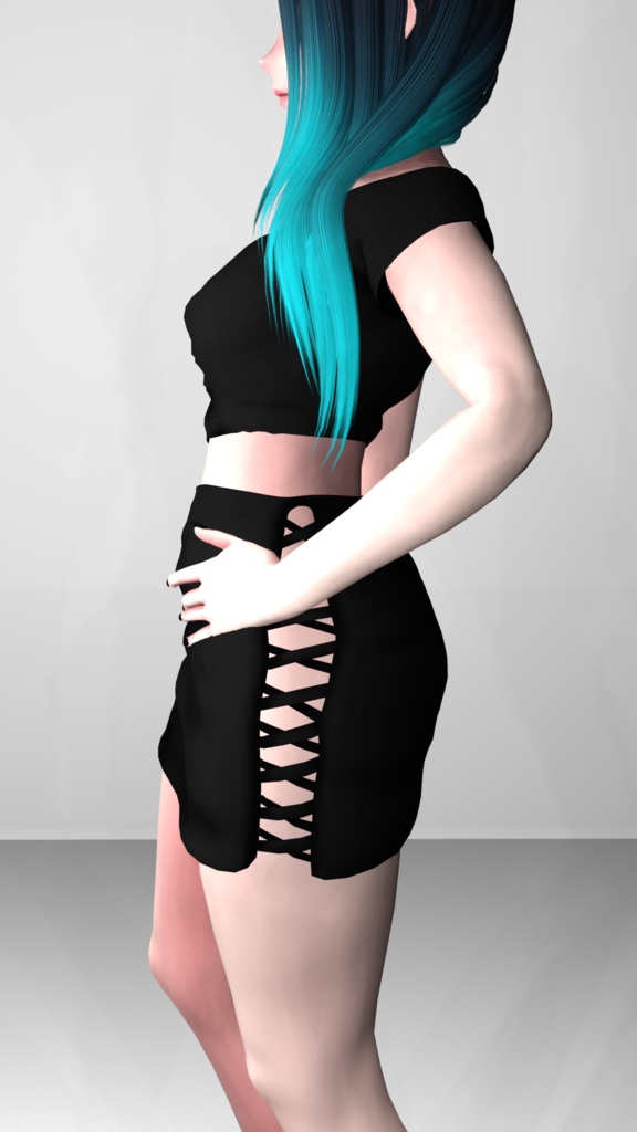 Skirt and Shirt Outfit for Create-A-Base VRC Asset Low Poly