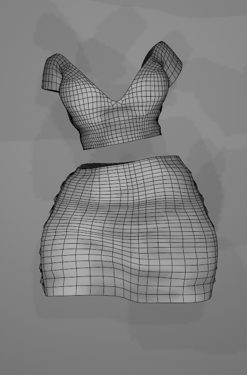 Skirt and Shirt Outfit for Create-A-Base VRC Asset Low Poly