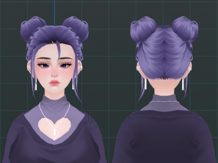 Space Buns - VRChat Hair Asset