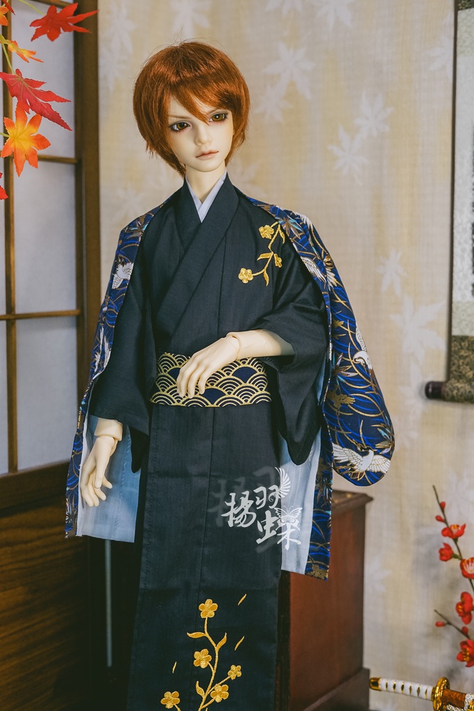 SDGrB 着物+羽織セット 鶴に梅