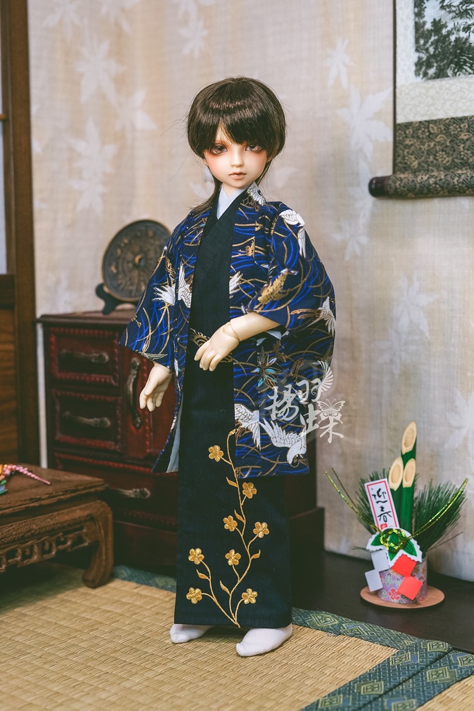 SDGrB 着物+羽織セット 鶴に梅