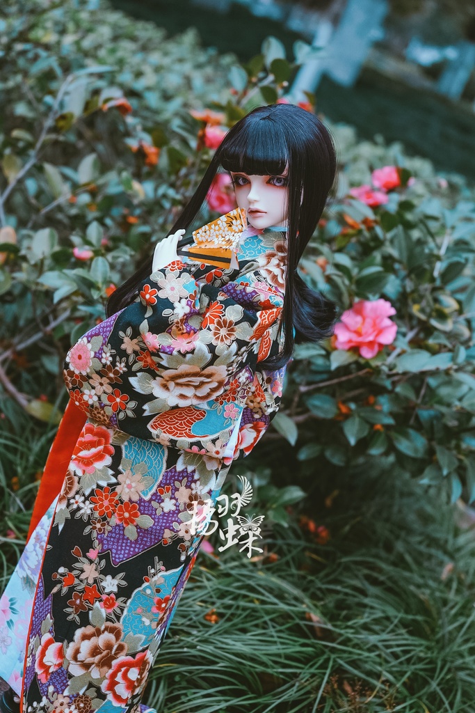 SD13少女/DD 時代風衣装 安土桃山打掛 牡丹