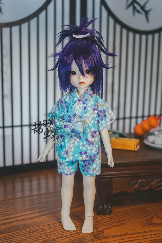 幼SD　甚平　水色桜