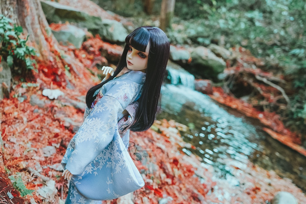 【展示】SD/SD13少女 着物 水色小紋