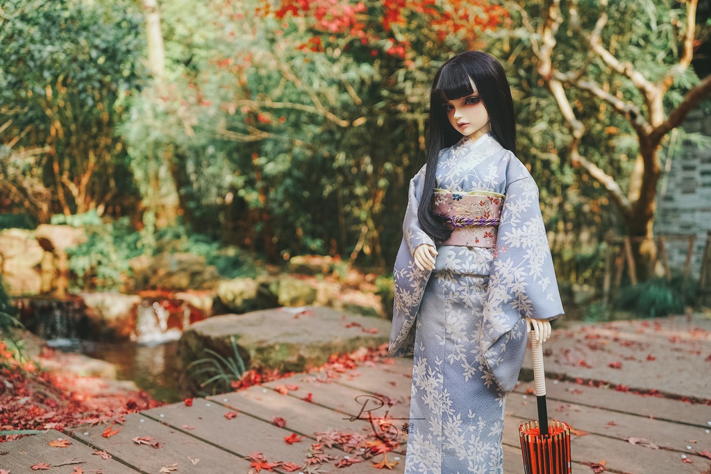 【展示】SD/SD13少女 着物 水色小紋