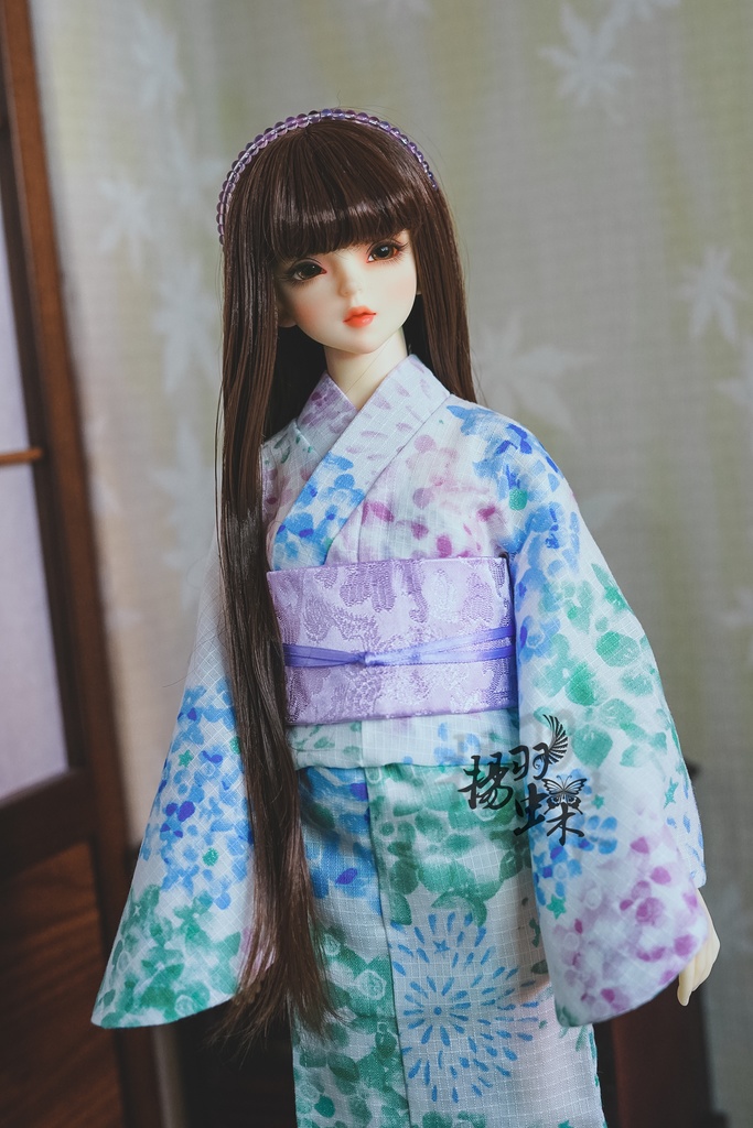 【売切・展示】1/4・1/3ドール用浴衣 紫陽花