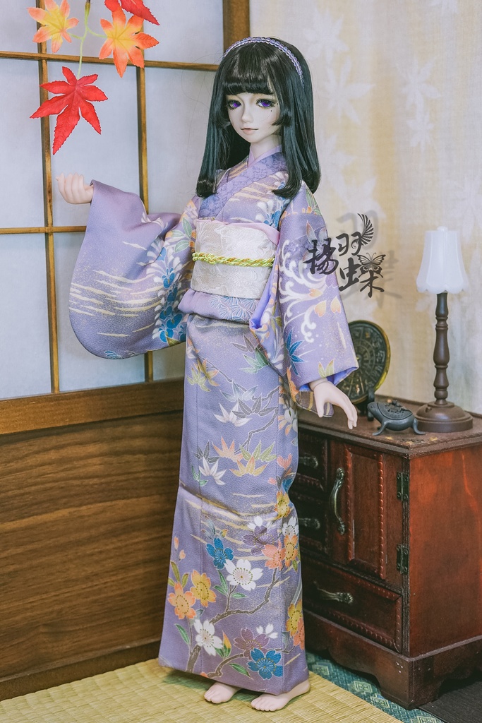 【完売・展示】SD13/SDM 着物 四季草花藤色