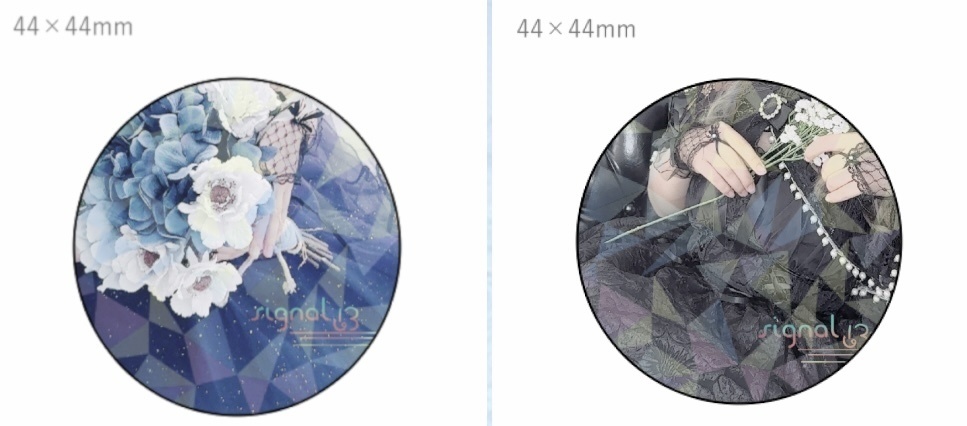 ホログラムコスチュームロゴ缶バッジ 2個セット