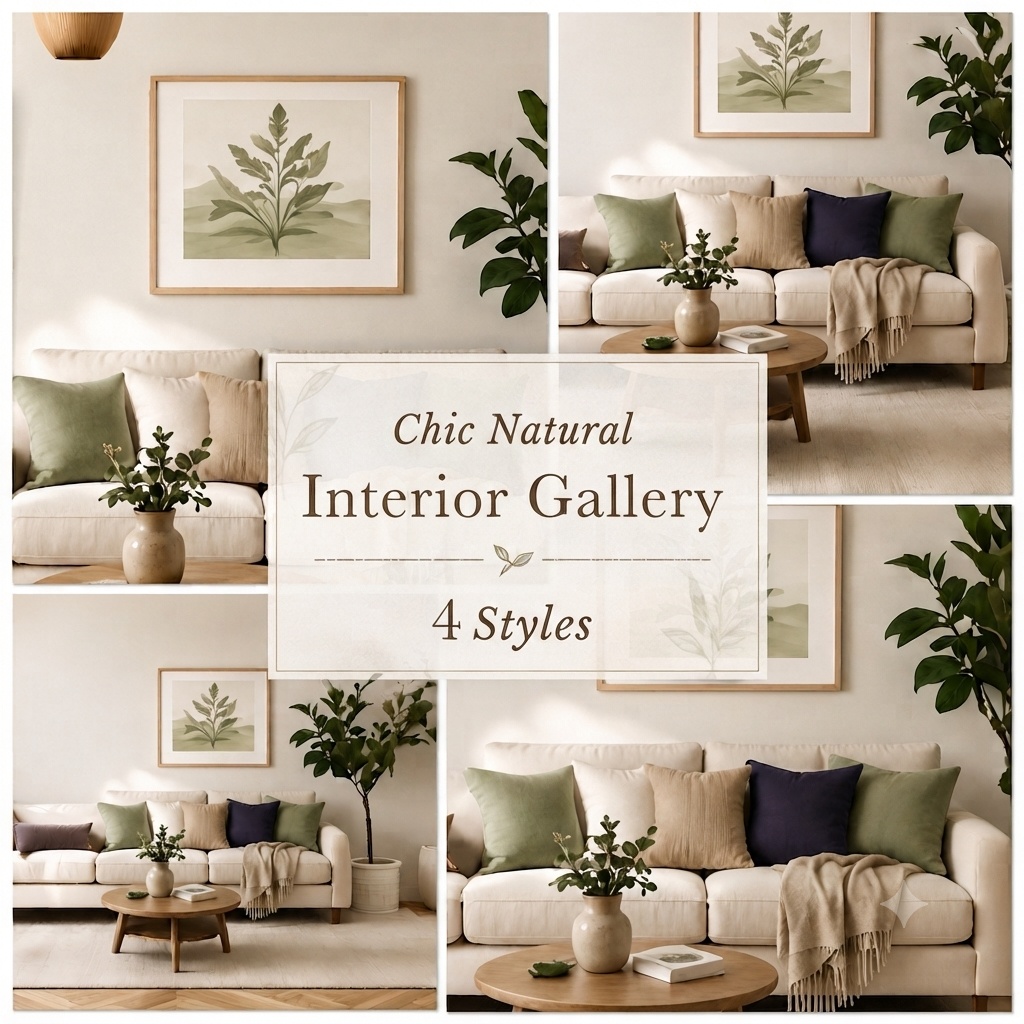 Chic natural living room background material JPEG 4 items/シックナチュラルリビングルーム背景素材JPEG 4点