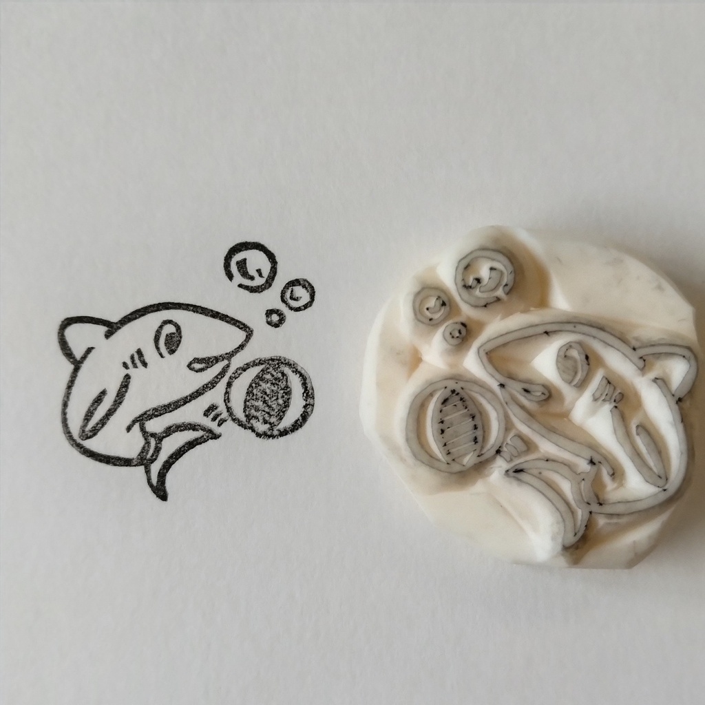 消しゴムはんこ 夏・海の生き物