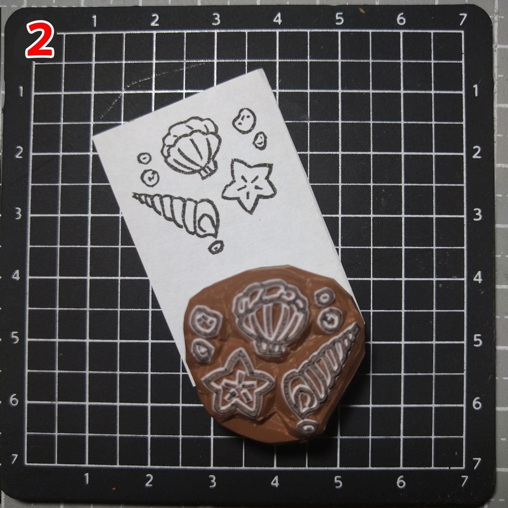 消しゴムはんこ 夏・海の生き物