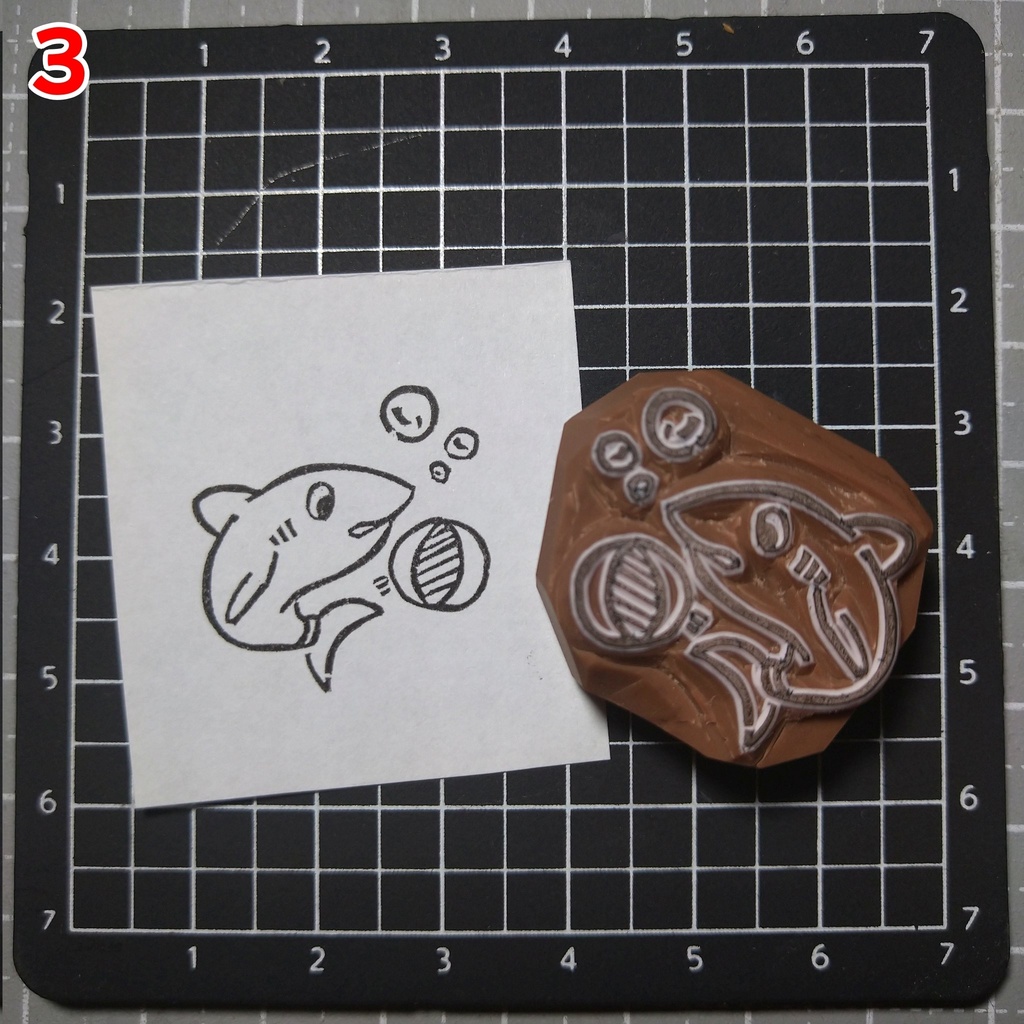 消しゴムはんこ 夏・海の生き物