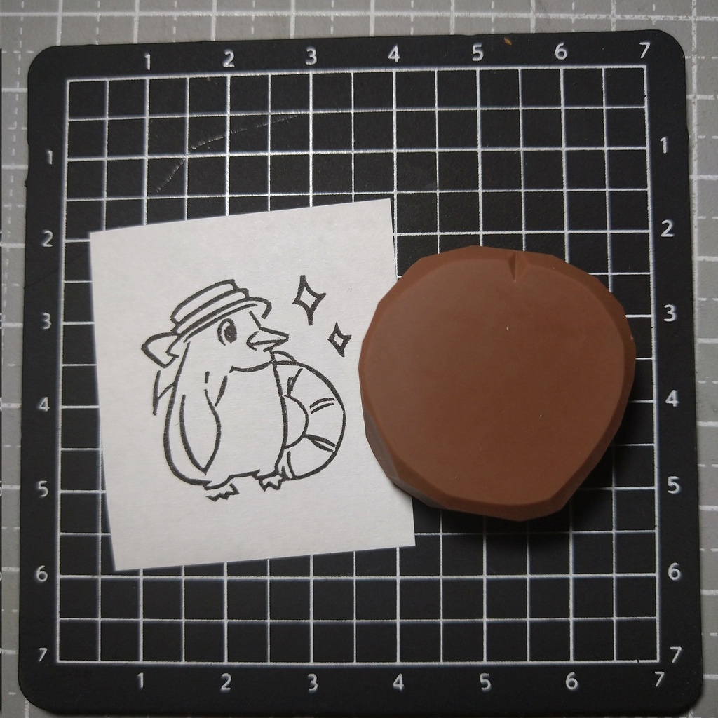 ペンギンのはんこ(浮き輪を持ったペンギン)