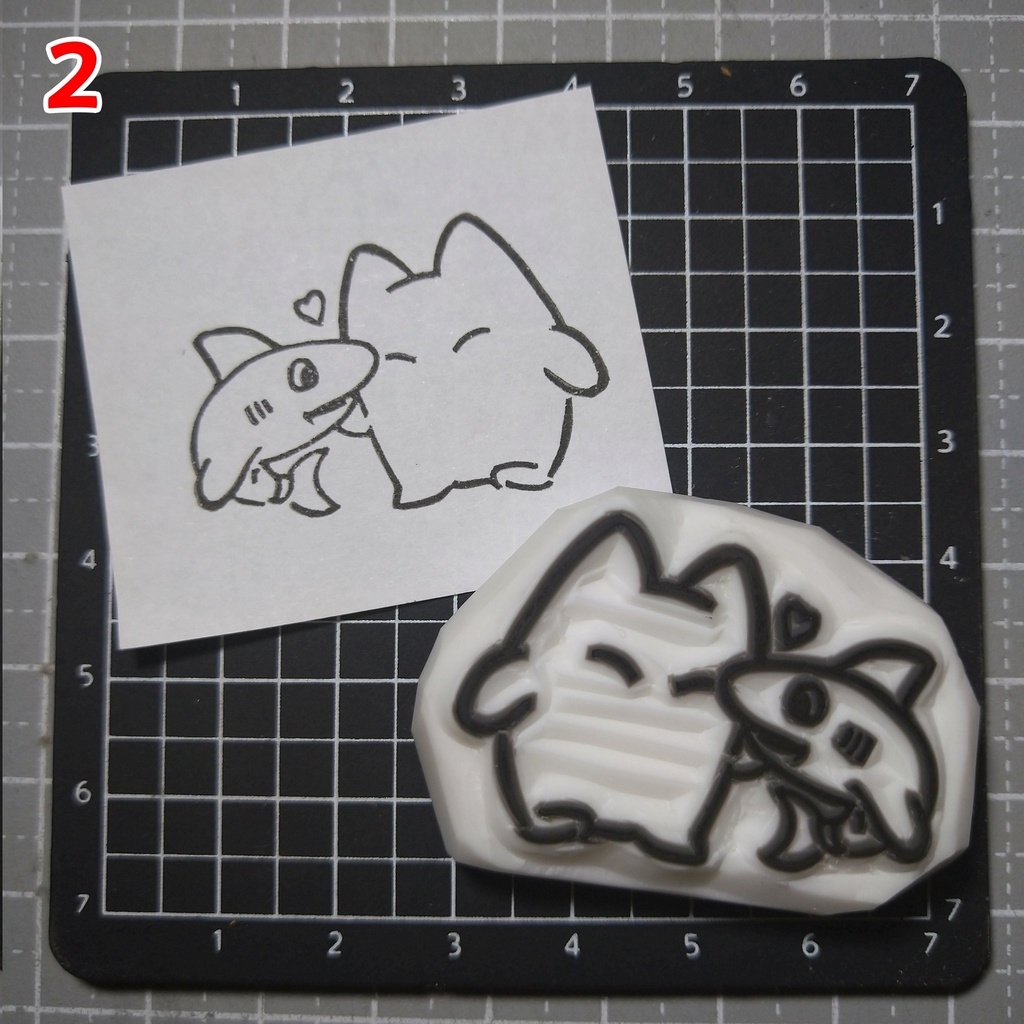 オリキャラ 消しゴムはんこ 徒歩ねことフープくん