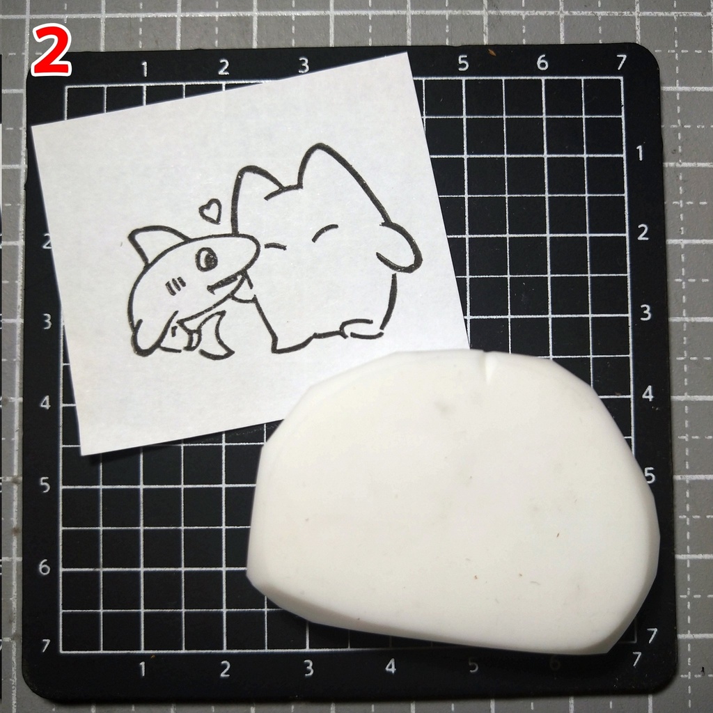 オリキャラ 消しゴムはんこ 徒歩ねことフープくん