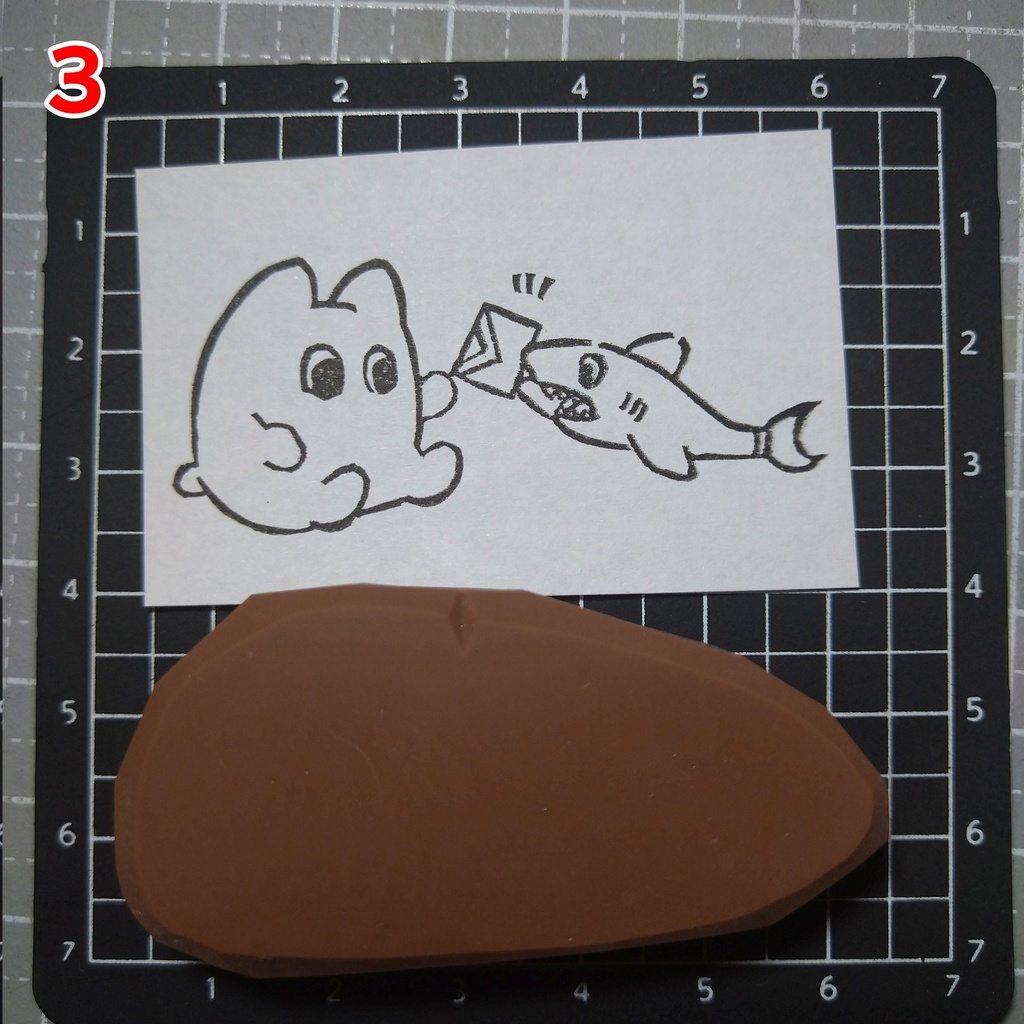 オリキャラ 消しゴムはんこ 徒歩ねことフープくん