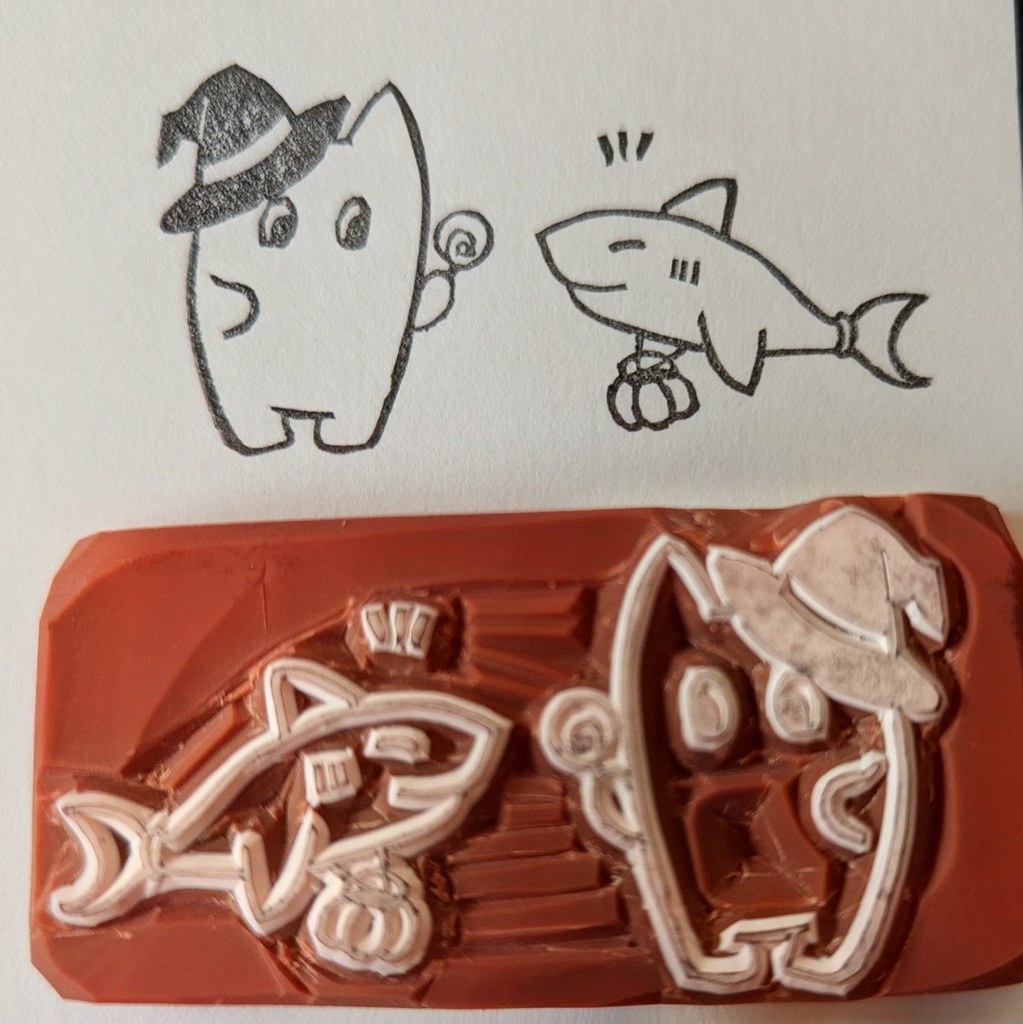 ハロウィン 消しゴムはんこ