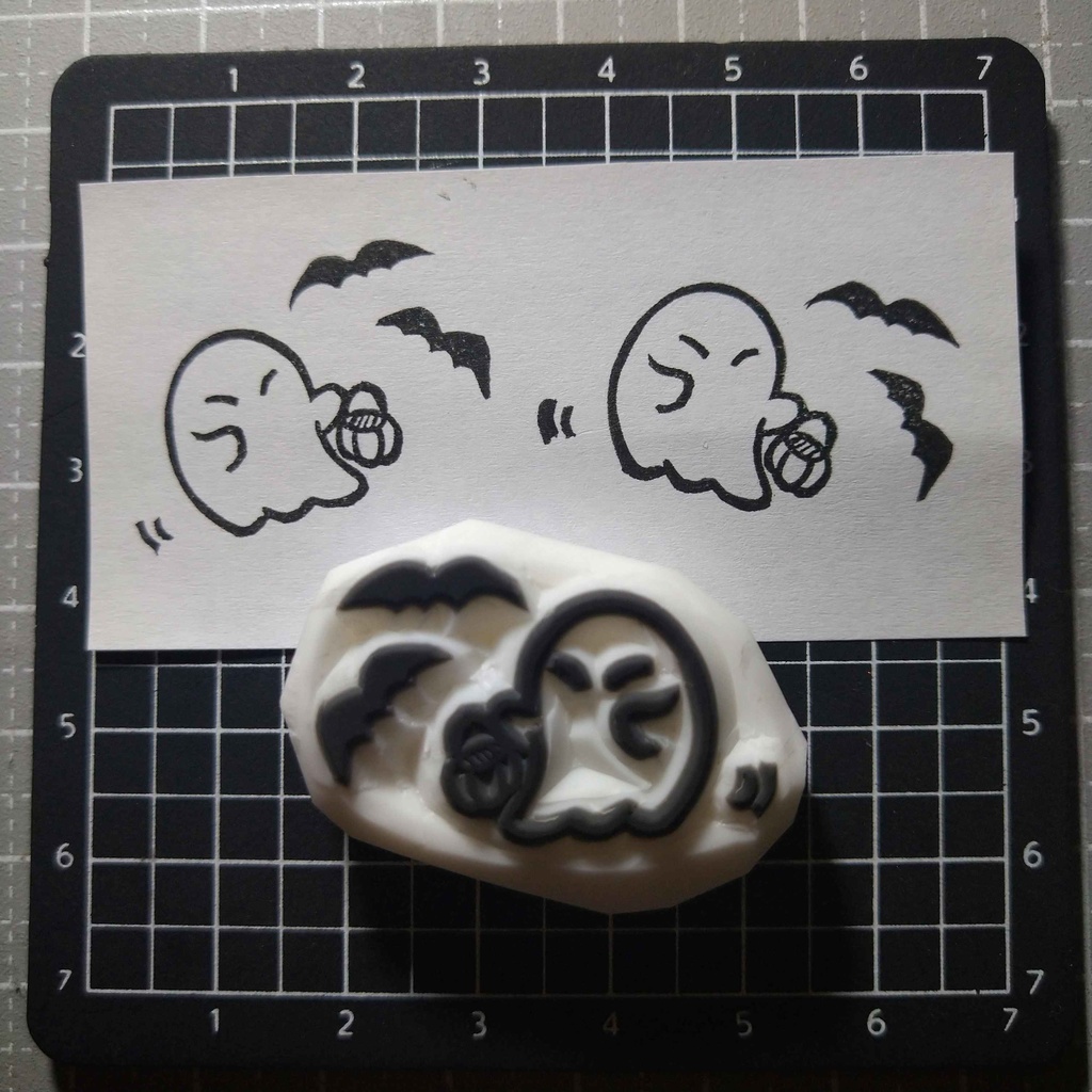 おばけの消しゴムはんこ その2