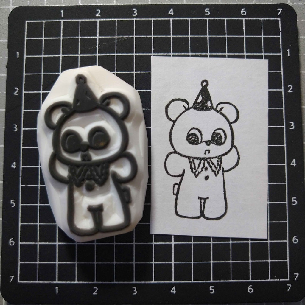 くまの消しゴムはんこ　その1