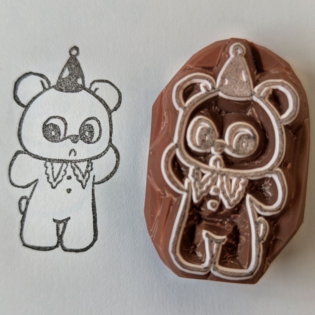 消しゴムはんこ 森の動物 くま・ねずみ・うさぎ・りす