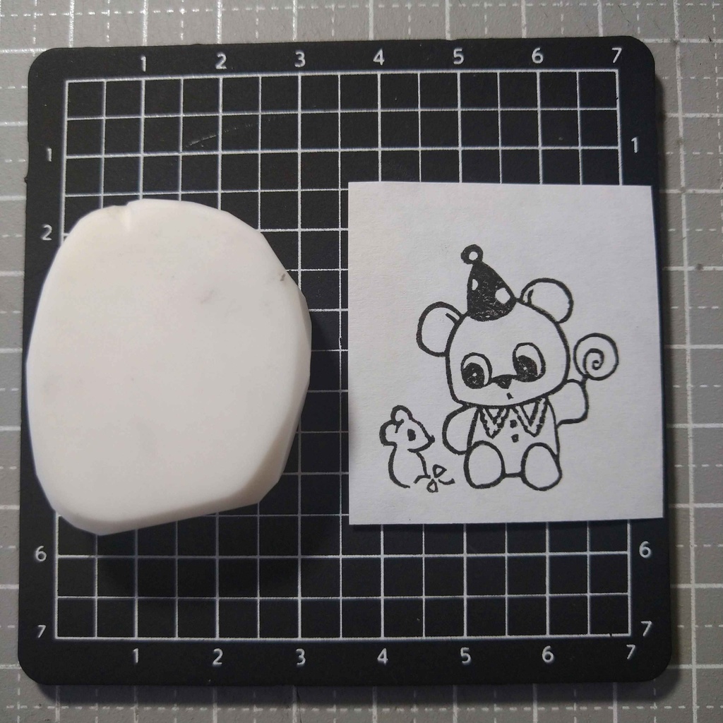 くまとネズミの消しゴムはんこ