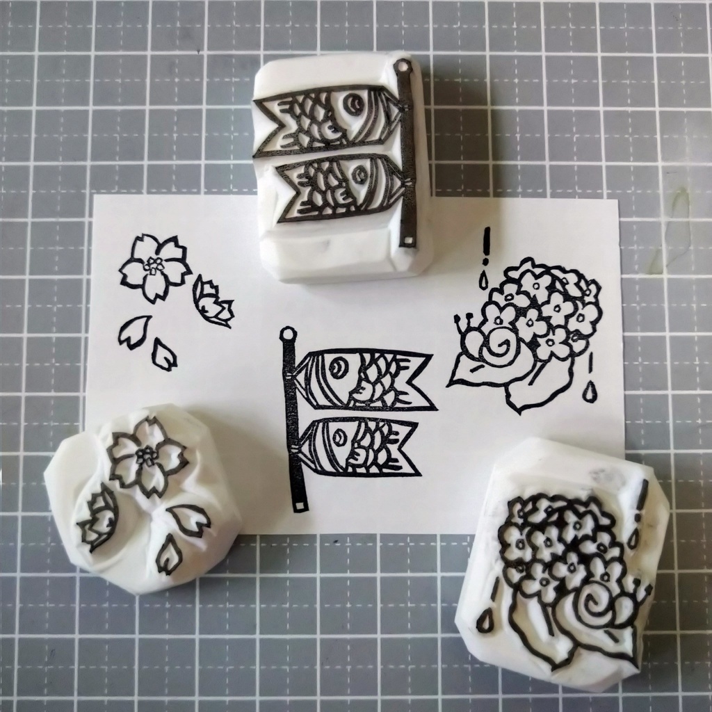 消しゴムはんこ 12ヶ月