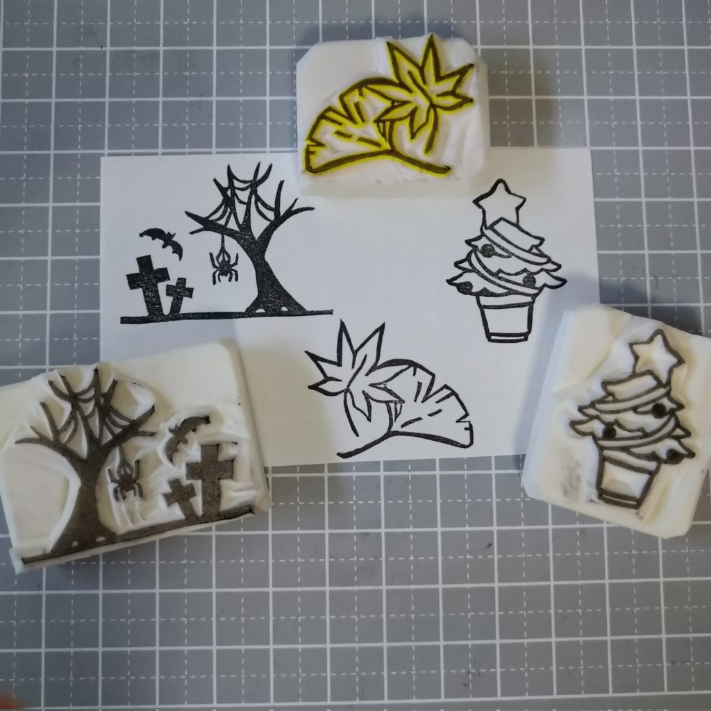 消しゴムはんこ 12ヶ月