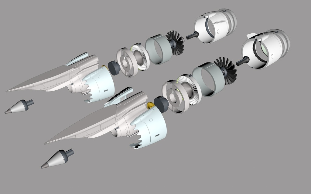 1/144 ボーイング 787-8用 GEnx-1Bエンジンセット 初期型