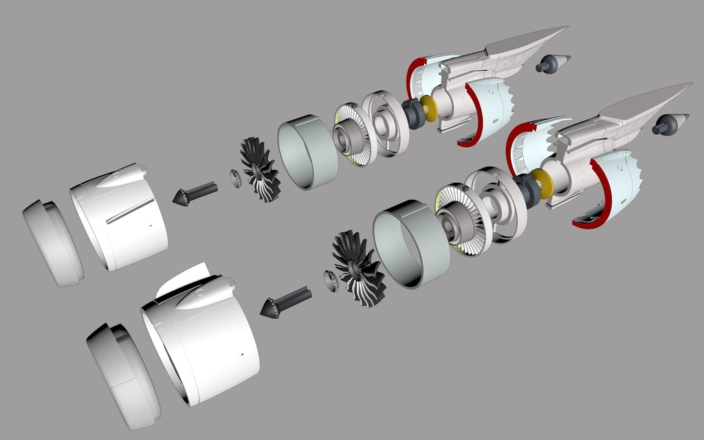 1/144 ボーイング 787-8用 GEnx-1Bエンジンセット 初期型