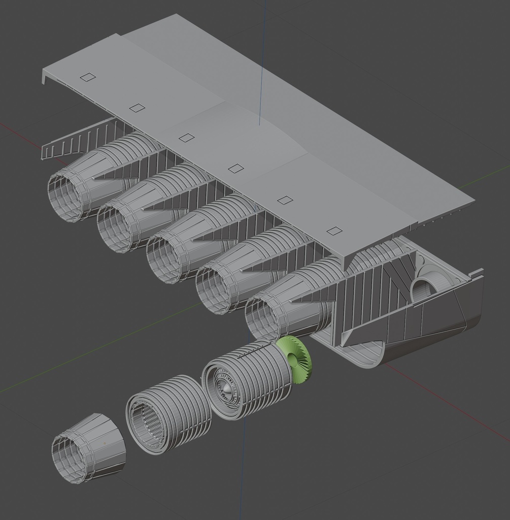 1/72 XB-70 試作戦略爆撃機 エンジン改造パーツ(イタレリ、AMT用)Ver.2