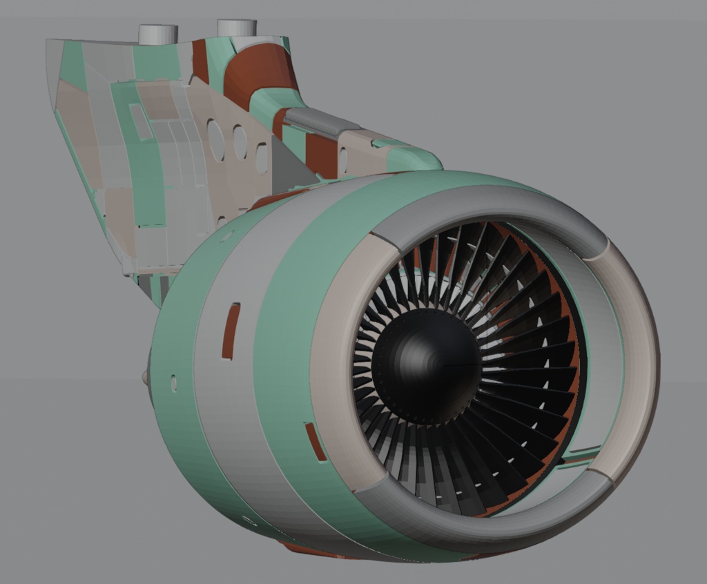 1/144 GE CF6-80C2エンジン アオシマ 航空自衛隊C-2輸送機用