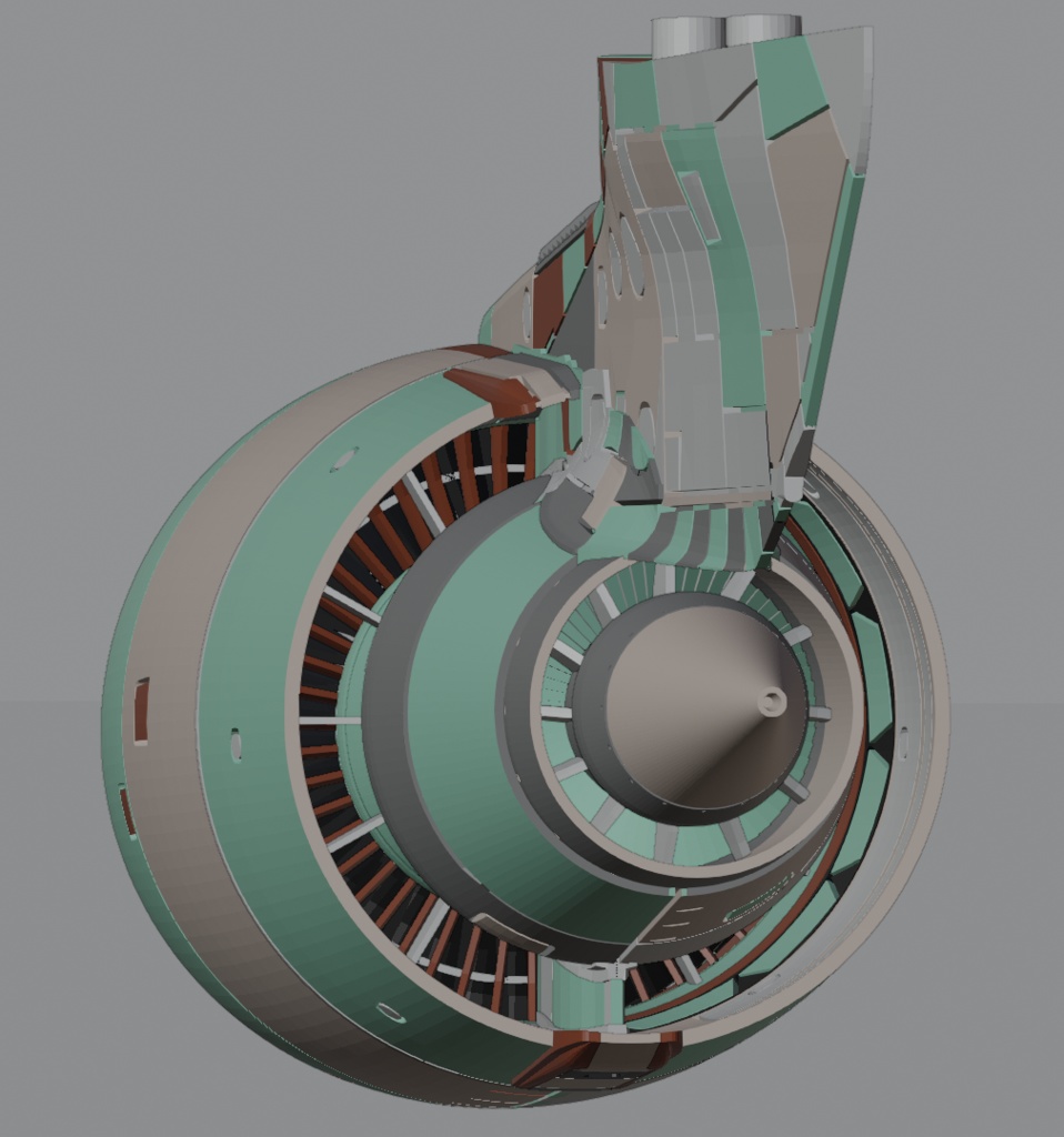 1/144 GE CF6-80C2エンジン アオシマ 航空自衛隊C-2輸送機用