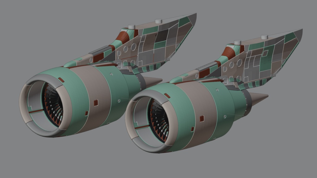 1/144 GE CF6-80C2エンジン アオシマ 航空自衛隊C-2輸送機用