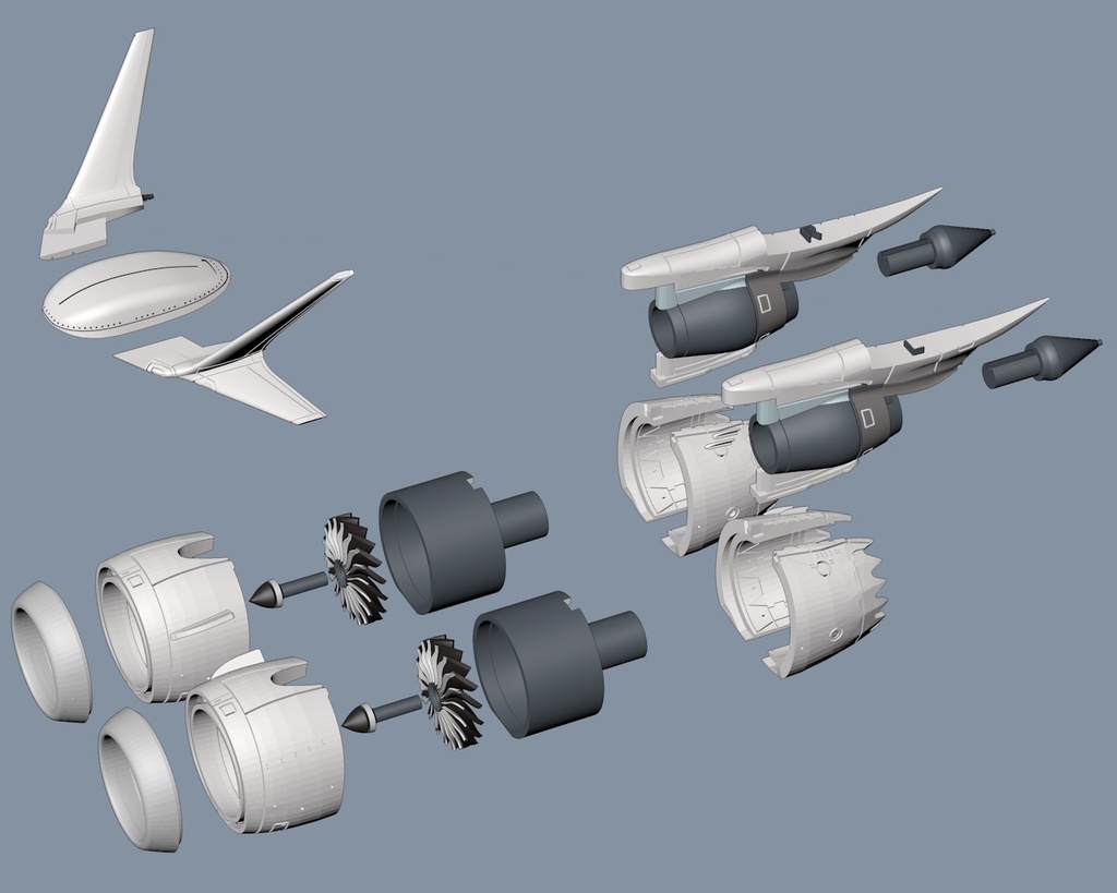 ハセガワ1/200 737用 LEAP-1Bパーツ サンプル