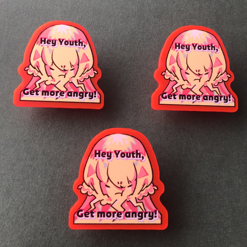 【完売】怒るリオ山アクリルクリップバッジ