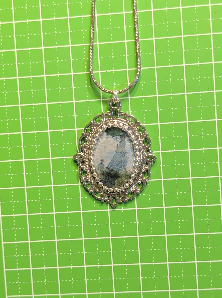 モネ 散歩 日傘をさす女性 ネックレス