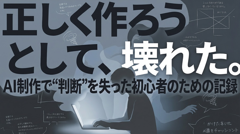 正しく作ろうとして、壊れた。 Antigravityで判断を失った初心者の記録