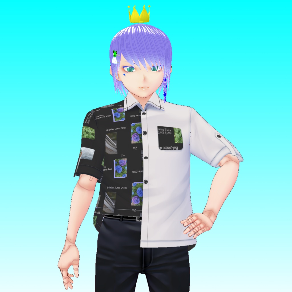 【VRoid】アシンメトリーシャツ　半袖