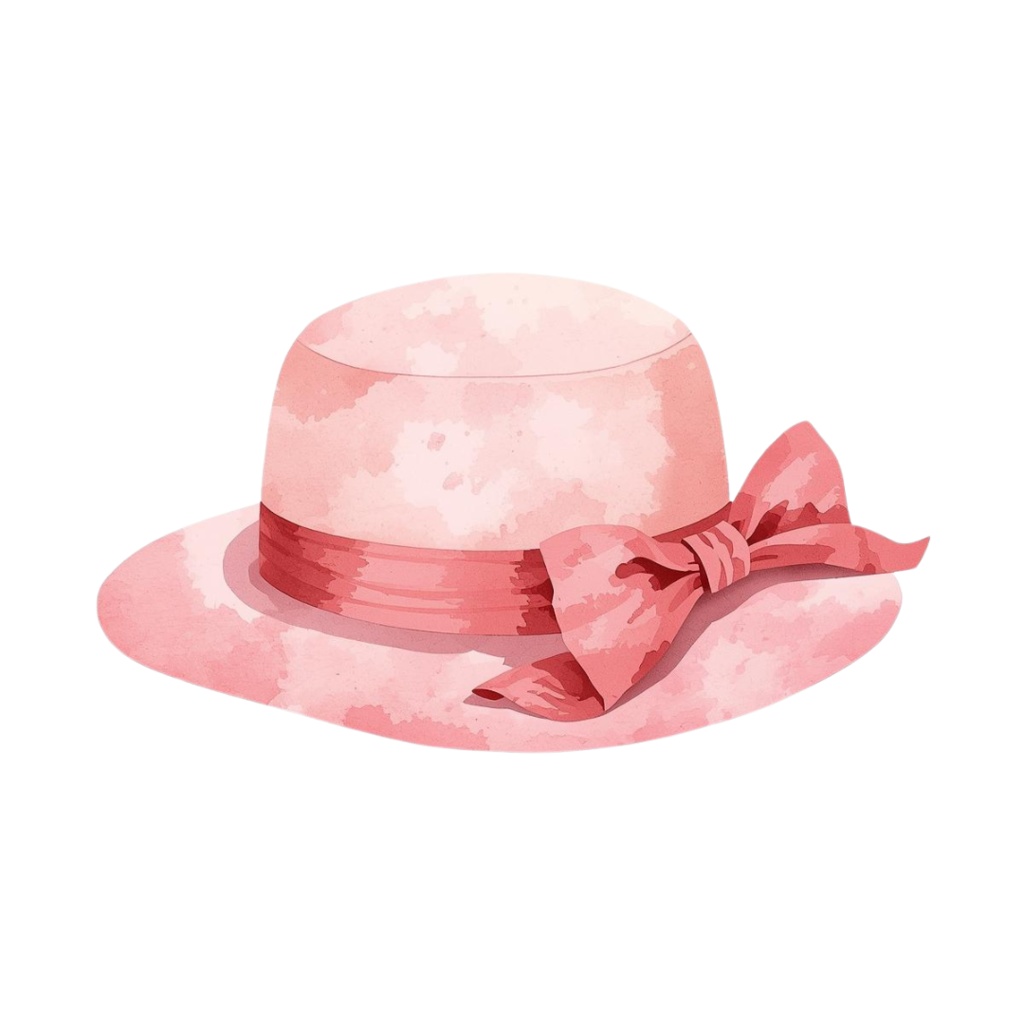 旅の水彩クリップアート ピンク×アンティーク風 15デザイン PNG素材