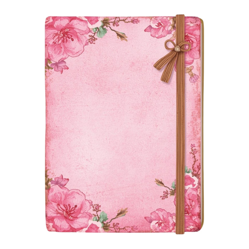 旅の水彩クリップアート ピンク×アンティーク風 15デザイン PNG素材