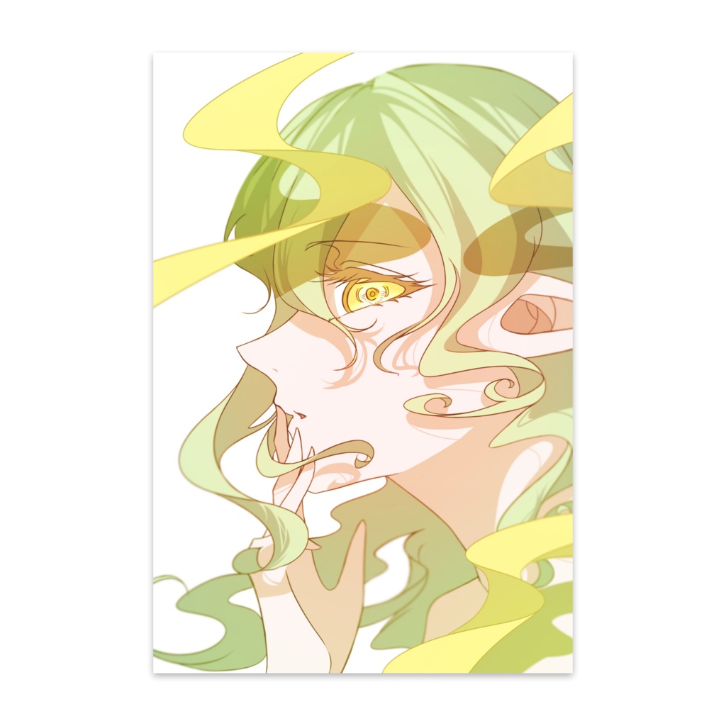 翡翠色に靡く【ポストカード】