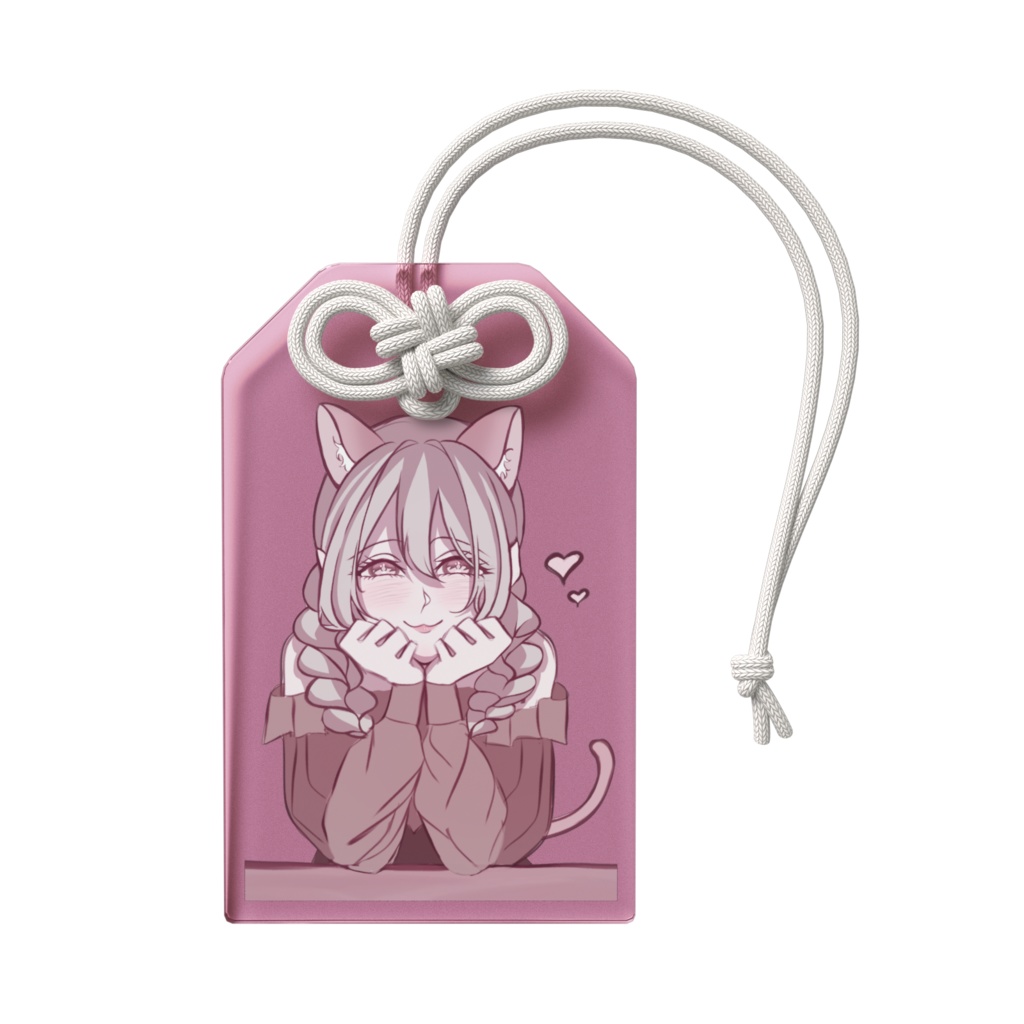 ペールピンクの猫【お守り】