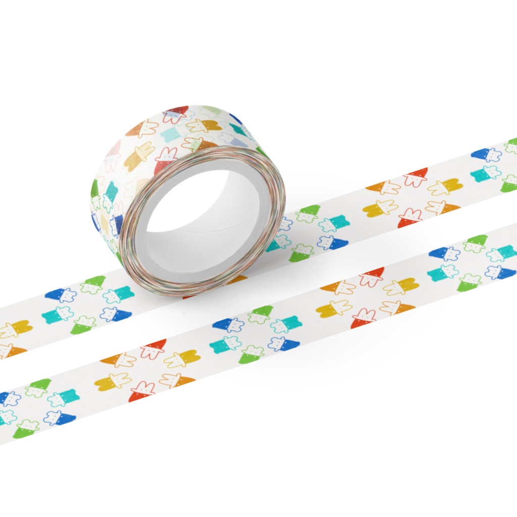 タイツはいてる?かぶってる?マステ 白黒/カラフル