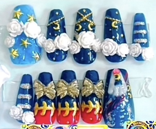 アイカツ ナイトドリームファンタジーコーデ ゴシックネイル ネイルチップ 衣装ネイル 推し活 痛ネイル ゴスロリ アイカツカード 平成女児 ロリータ