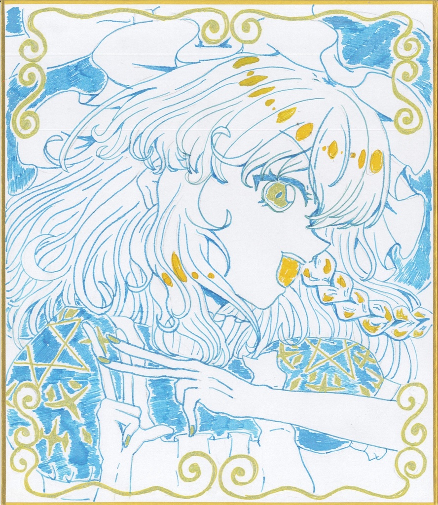 【手描き中色紙】東方project 霧雨魔理沙