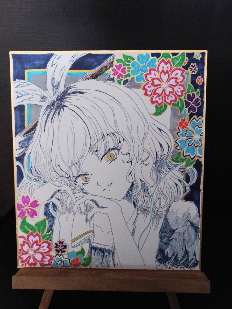 【手描き中色紙】東方project 霍青娥