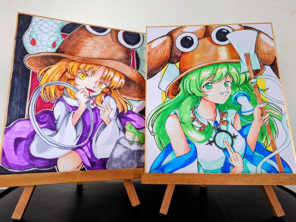 【中色紙】東方project 早苗 諏訪子