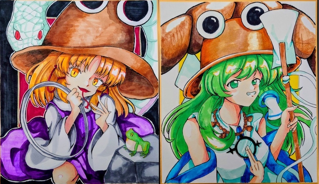 【中色紙】東方project 早苗 諏訪子
