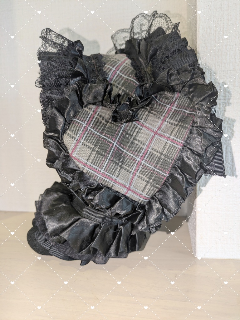 ブラック×レッド チェック♡ヘッドドレス