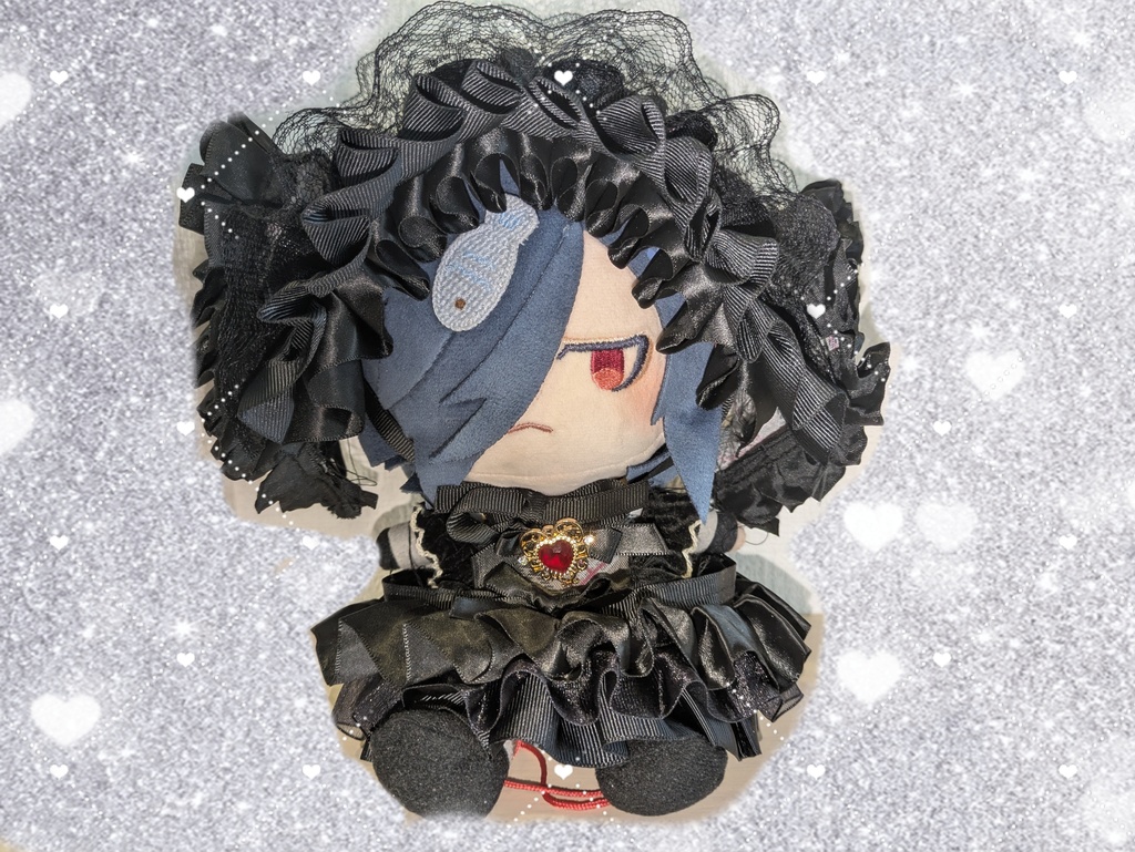 ブラック×レッド チェック♡ヘッドドレス